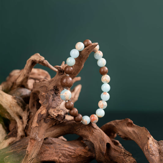 Tibetan Incense & Shoushan Stone Bracelet