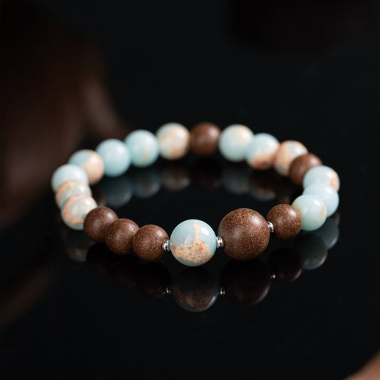 Tibetan Incense & Shoushan Stone Bracelet