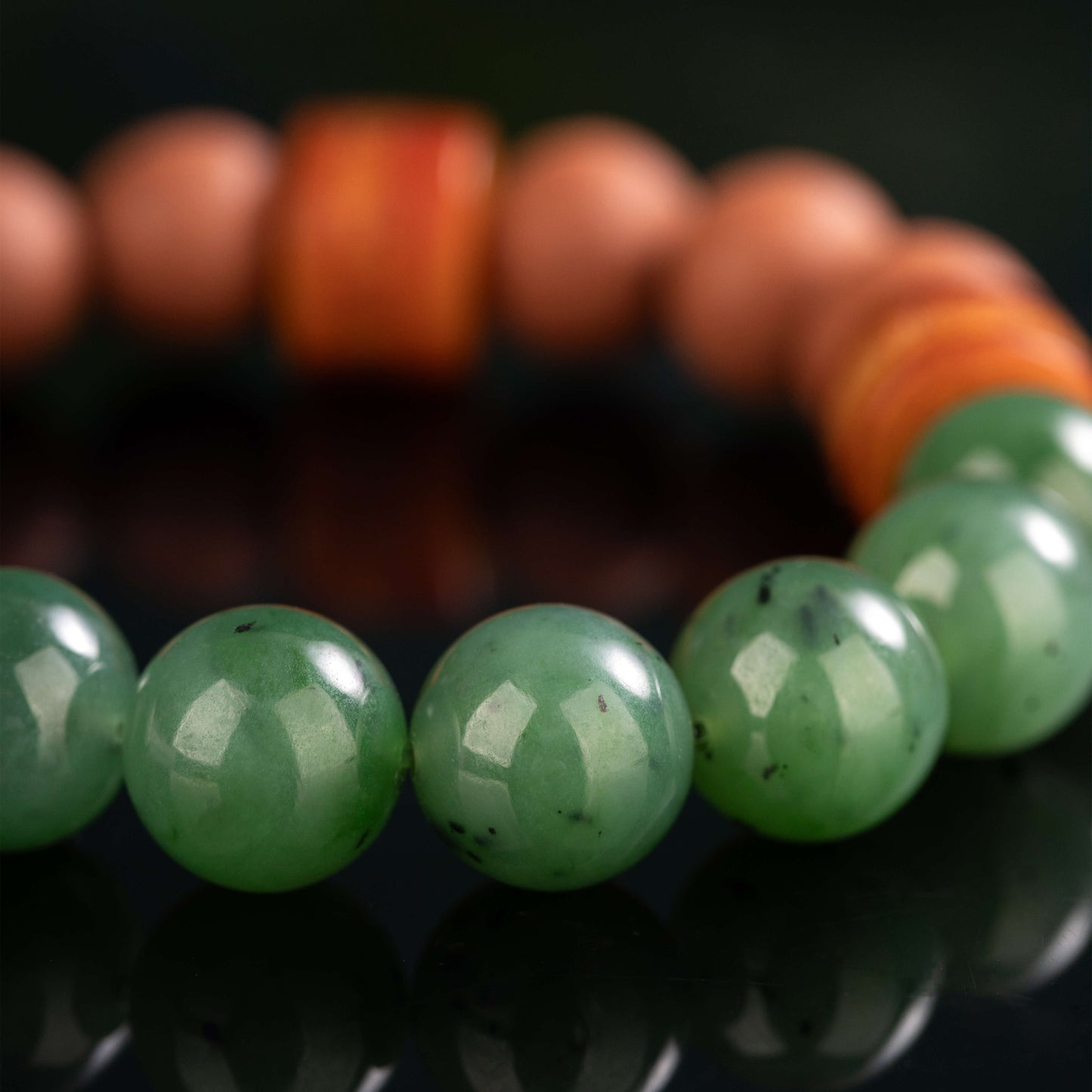 Free Wanderer" Jade & Yak Bone Bracelet