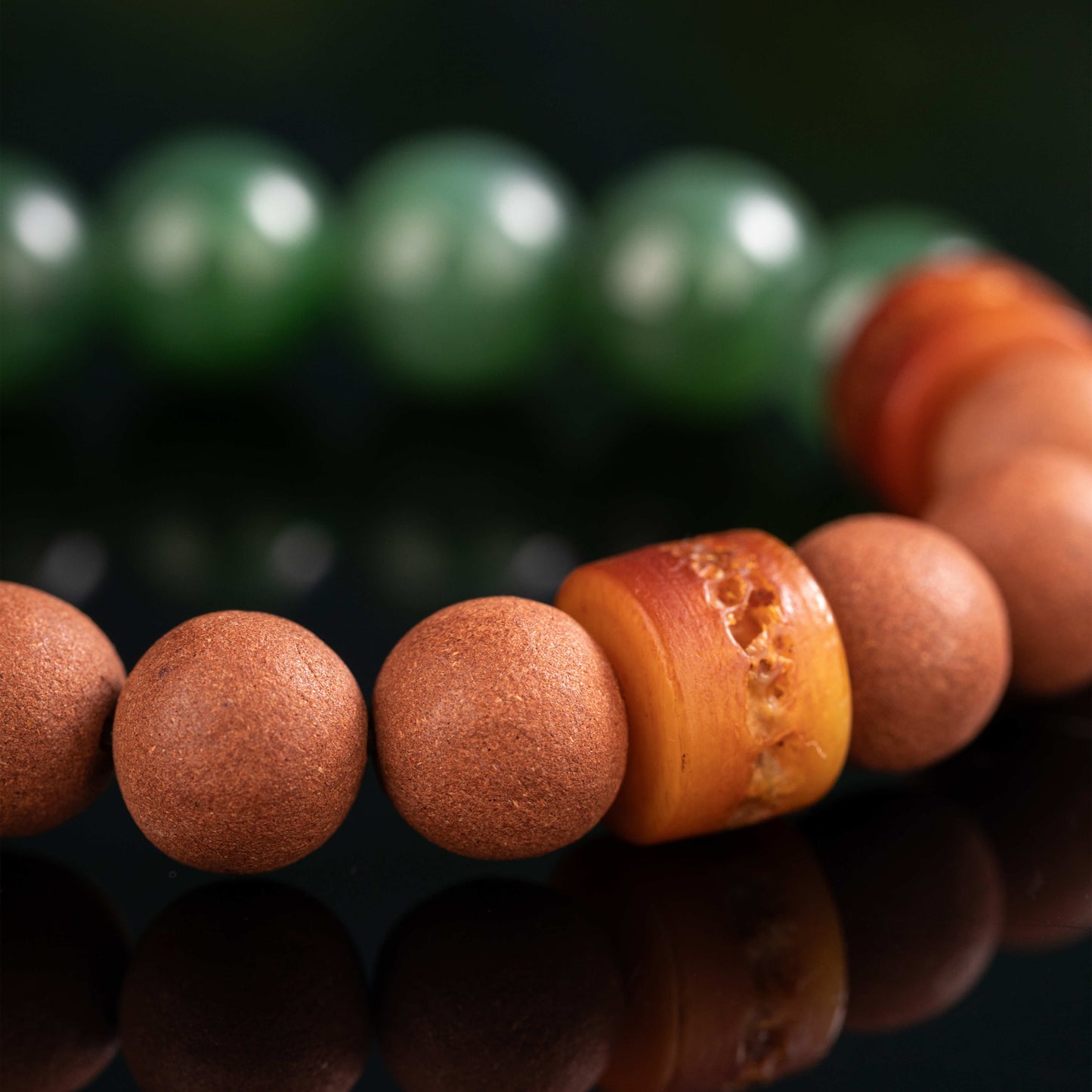 Free Wanderer" Jade & Yak Bone Bracelet